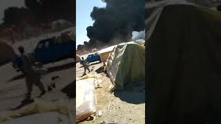 ایک بار پھر بلوچستان ایران باڈر پر غریب عوام کی زندگی ومال آگ کی نظر  Fire at Iran Balochistan Bordr