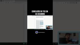 CONCLUSÃO do TCC em 46 segundos #Shorts