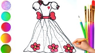 How easy it is to draw a beautiful princess dress.