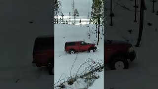 Ford F150 on 37s breaking trail in the kootenay snow..