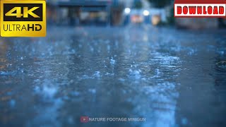 🎁4K Rain drops in Montpellier streets France slow motion | DAILY NATURE FOOTAGE