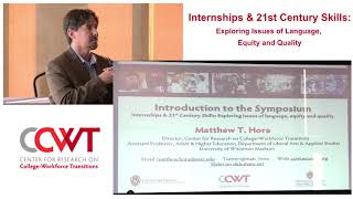 2019 Internship Symposium - Video 1-Matt Hora Welcome