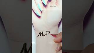 M❤R couple letter mehndi tattoo design🥰 | mehndi design #shorts