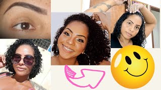 COMO FINALIZO MEU CABELO/MEU DESIGN DE SOBRANCELHAS/ COMO MEU CABELO CRESCEU NESSES 5 MESES 🤗🤗🥰