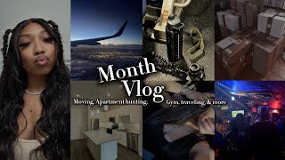 MONTH VLOG: IM OFFICIALLY MOVING📦!! APARTMENT HUNTING, PACKING, TRAVELING, GYM & MORE| Shalaya Dae