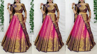 Festival Saree Draping idea/How to wear saree in lehenga style/Saree se banaye lehnga/