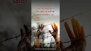 und rufe mich an in der Not, so will ich dich erretten, so sollst du mich preisen. Psalm 50:15