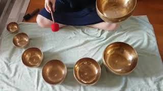 Set of singing bowls for sound healing