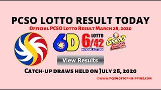 Official PCSO Lotto Result March 28, 2020 | Catch-up draws held on July 28, 2020