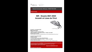 SIR - Scuola 2021-2022 Incontri al Liceo DaVinci