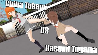 [MMD]: Bang Dream Vs Love Live: Kasumi Toyama vs Chika Takami