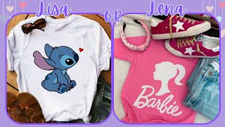 Lisa or Lena (Stitch Vs Barbie)#lisa #lena #lisaandlena #stitch #viral #trending #barbiedoll