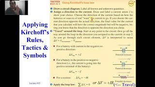 Kirchoff's Circuit Rules Lecture and Examples