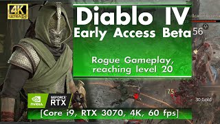 Diablo IV - Early Access Beta, Rogue reaching level 20 [Core i9, RTX 3070, 4K, 60 FPS]