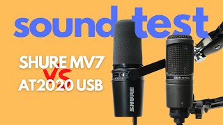 Shure MV7 vs AT2020 USB Sound Comparison