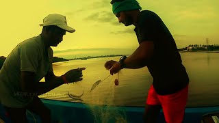 Net fishing at river