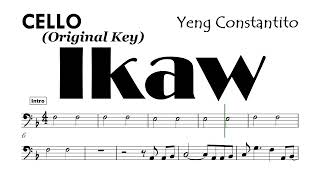 IKAW Cello Easier Notation Sheet Music Backing Track Partitura Yeng Constantino