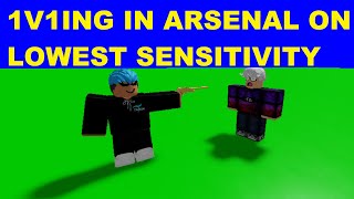 1V1ING WITH LOW SENSITIVITY! (Roblox Arsenal)