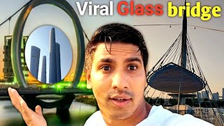 Viral Glass Bridge Qetaifan Island \\ Lusail Marina glass bridge Doha Qatar\\