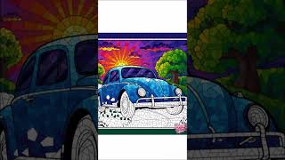 Colour by numbers #3rd : Color the beetle car #coloring  #car  #happymusic  #enjoy #foryou #colorful