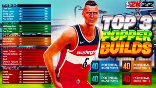 *NEW* TOP 3 BEST POPPER BUILD IN NBA 2K22! BEST SHOOTING CENTER BUILD!