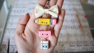 Back to School Polymer Clay Phone Strap/Keychain Tutorial | sweetco0kiepie