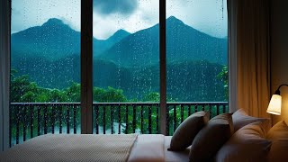 Stress Relieving Heavy Rain Sounds Falling Outdoors - Rain Sounds for a Good Sleep