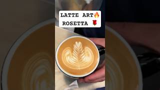 LATTE ART 🔥 easiest way to make a Rosetta latte #barista #capuccino #baristadaily #turorials