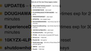 King Legacy Codes! (shutdownhotfix and UPDATE 6 dosent work)