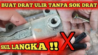 Cara mengatasi drat slek dol . menggunakan baut d bor dan d snai pada baut tutup kop satria Fu