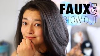 FAUX BLOWOUT || EASY BLOW DRY FOR CRAZY CURLY HAIR