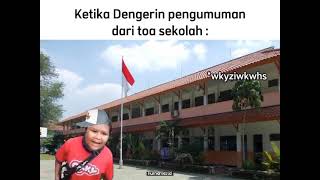 ketika lu dengerin pengumuman di toa sekolah 😅☝️