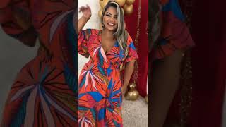 Vestido Longo Estampado Plus Size