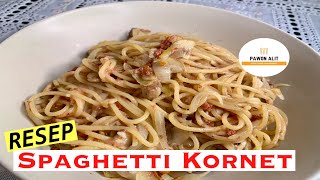 RESEP SPAGHETTI KORNET || RASANYA ENAK, SIMPEL MEMBUATNYA || COCOK UNTUK ANAK KOST !!