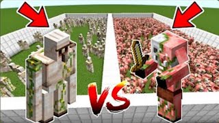 20 Iron Golame 20 Zombiefied Piglin In Minecraft |