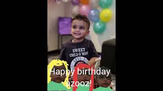 Happy birthday to Azooz and your new friends are great! Having presents for your friends!