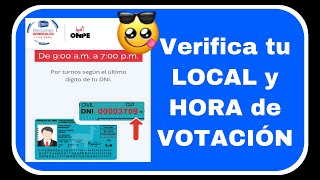 Verifica tu LOCAL y HORA de VOTACIÓN