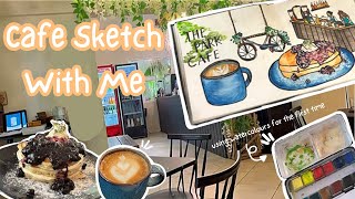 Draw With Me at a Cafe 🥐☕️ cozy sketchbook date🍂trying urban sketching