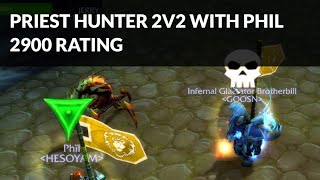 Priest Hunter Part 2 (2900 rating) 2v2 Arena WoW TBC Classic