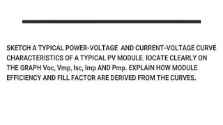 PV and IV curve characteristics of a PV module