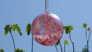 Sienna Glass Ball, Flamingo Feathers