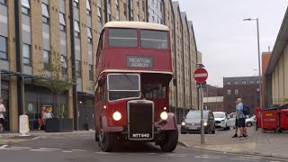 Devon General Leyland Titan MTT 640,leaves Belgrave Road,Exeter