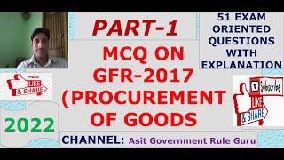 MCQ ON GFR-2017(PART-1) PROCUREMENT OF GOODS