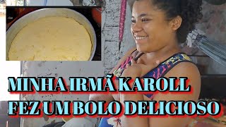 @KarollineAlves FEZ BOLO PRO CAFE DA TARDE + MÃE BOTOU FRANGOS NO CHIQUEIRO #bolo #100k