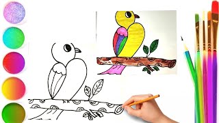 How to draw a beautiful bird easily and quickly using the number 22.