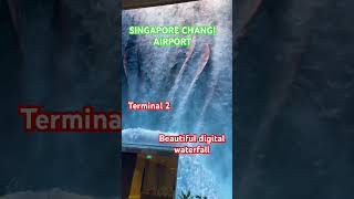 Masya Allah Cantik sungguh🫶🫶🫶air Terjun digital di T2 Changi Airport