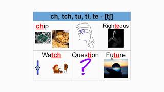 ch, tch, tu, ti, te - [tʃ] and the sounds or phonemes