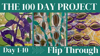 Day 1-10 of The 100 Day Project Flip Through