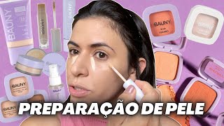 Preparação de Pele COMPLETA usando produtos de maquiagem *BAUNY COSMÉTICOS* | Make com Lari