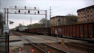 720p HD: UP 8197 West, a trio of EMD SD9043MAC's in Notch 8! Glen Ellyn IL.